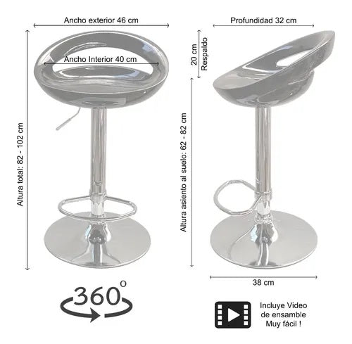 bancos o taburetes barra de cocina desayunadora cantina bar. Hidráulicos giratorios. Muebles Sillas Mesa y taburetes de bar